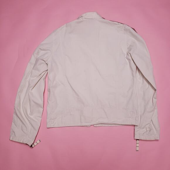Vtg Diesel 90s white/ brown lightwght Mens racer jacket - Picture 8 of 8